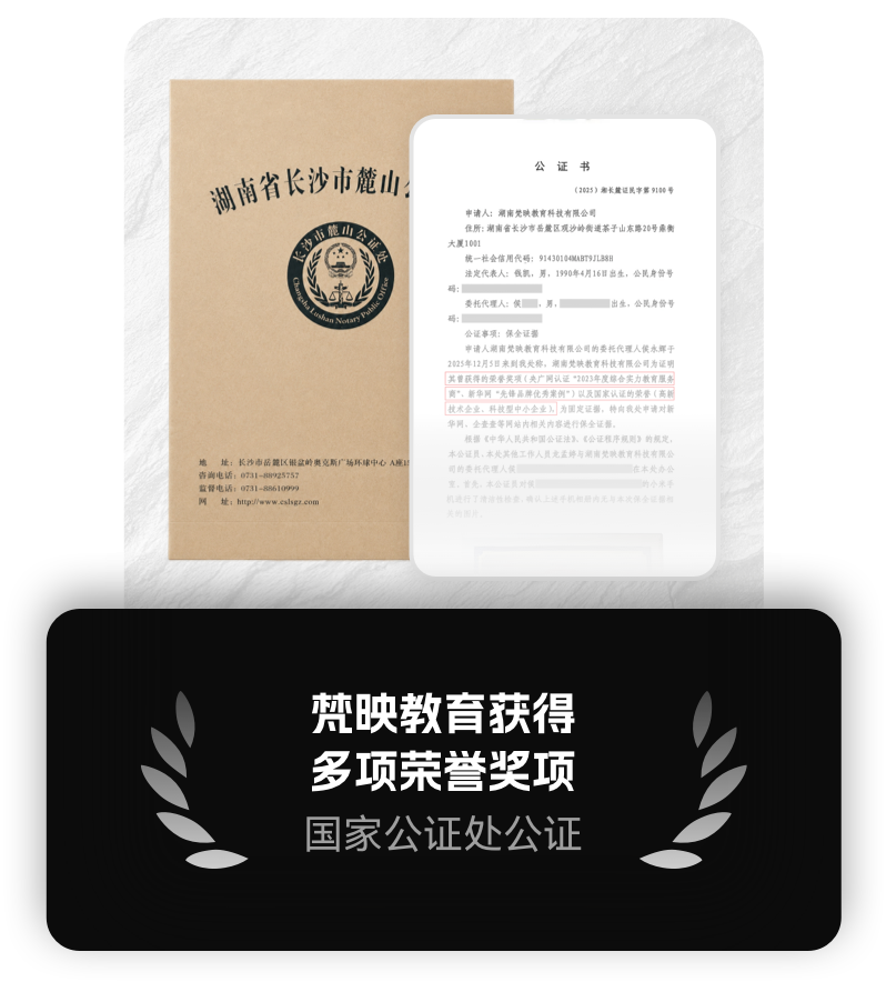 梵映教育获得 多项荣誉奖项公证.png